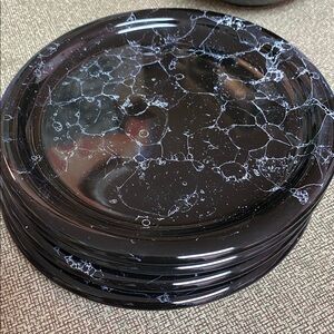 Vintage 90s Waechtersbach Marble Black White Salad Plate 1 for sale